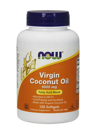 Кокосовое масло Now foods Virgin Coconut Oil 1000 mg 120 softgels