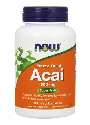 Ягоди асаї NOW Acai 500 mg 100 caps