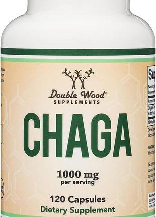 Чага Double Wood Supplements Chaga Mushroom 1000 mg 120 capsules