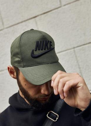 Кепка Nike хакі / чорне лого и напис