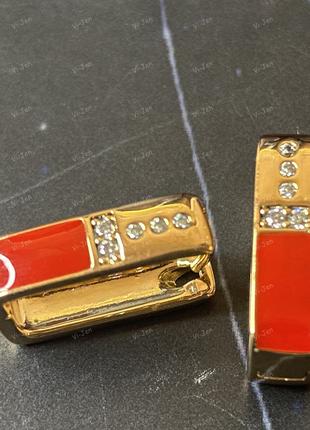 Женские серьги-кольца (конго) Xuping позолоченные 18К с камням...