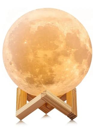Настільний кольоровий світильник-нічник Місяць 3D LED на сенсо...