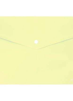 Папка-конверт на кнопці А4 непрозора, глянець пастельна жовта ...
