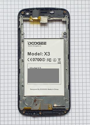Рамка дисплея Doogee X3 для телефона оригинал с разборки