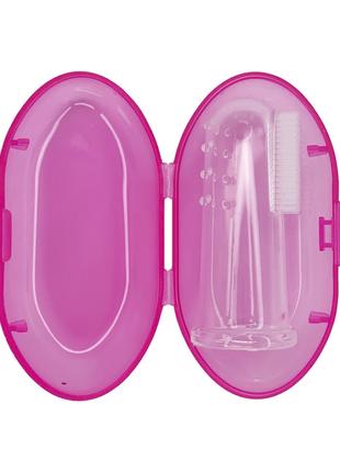 Силіконова зубна щітка для ясен MGZ-0706(Pink) у футлярі