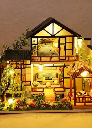 Кукольный дом Diy деревянный конструктор 3D Японский домик с с...