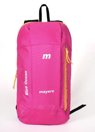 Детский рюкзак в спортивном стиле розового цвета с желтой молн...