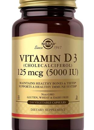 Вітамін Д3 Solgar (Vitamin D3) 5000 МО 240 капсул в рослинній ...