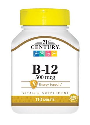 Витамины и минералы 21st Century Vitamin B12 500 mcg, 110 табл...