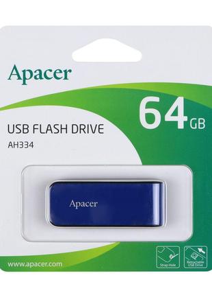 Накопитель USB Flash Drive Apacer AH334 64gb Цвет Blue