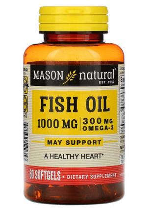 Жирные кислоты Mason Natural Рыбий жир с Омега-3, Omega-3 Fish...