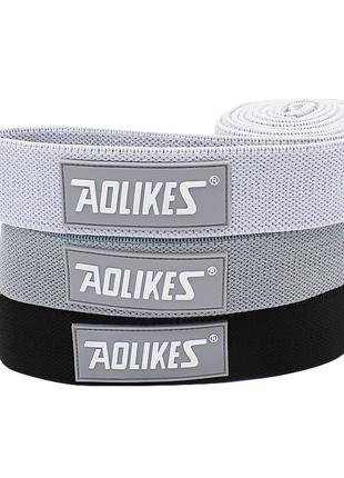 Набір гумок для фітнесу AOLIKES RB-3609 3шт Light gray+Gray+Black