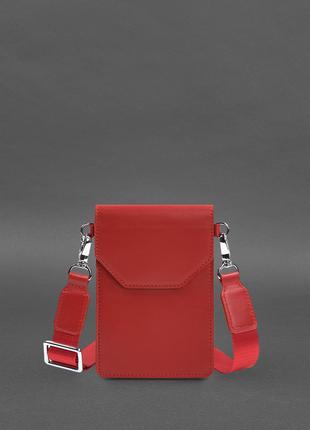 Кожаная сумка-чехол для телефона maxi Красная BlankNote