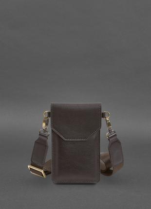 Кожаная сумка-чехол для телефона коричневая BlankNote