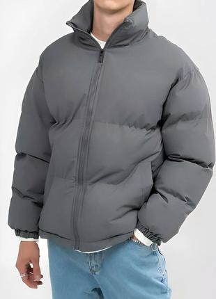 Зимняя Куртка (Серый) мужская теплая