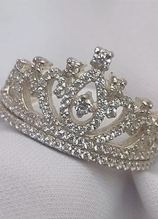 Срібна каблучка корона, каблучка у вигляді корони Ukr-Gold