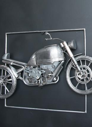 Панно Кастом байк, мотоцикл, картина, арт, металл, стимпанк