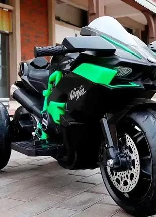 Детский электромотоцикл Kawasaki Ninja (зеленый цвет)