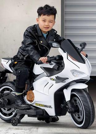 Детский электромотоцикл Ducati (белый цвет)