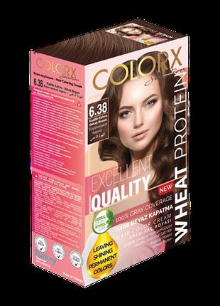 Крем-фарба для волосся COLORX 6.38 Коричневый бархат (стійкіст...