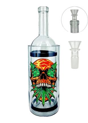 Стеклянный водный Weed Red Skull