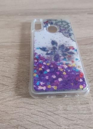 Чехол Glitter для Samsung Galaxy M20/M205 жидкий блеск фиолетовый