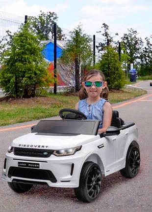 Детский электромобиль Джип Land Rover Discovery 4WD (белый цвет)