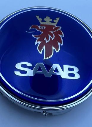 Эмблема логотип SAAB 9-3 9-5 на капот 68 мм 12785870 синяя