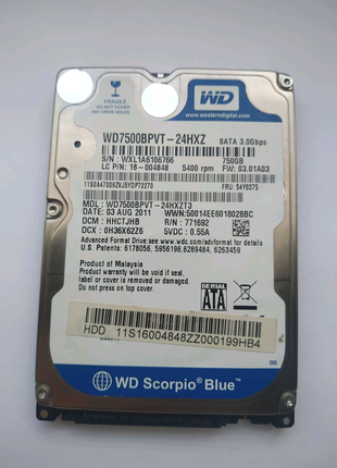 Жорсткий диск(ноутбучний) 750GB Western Digital