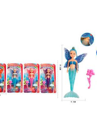 Кукла русалка-фея, с крыльями, расческа, сумочка, 4 цвета 7755-5