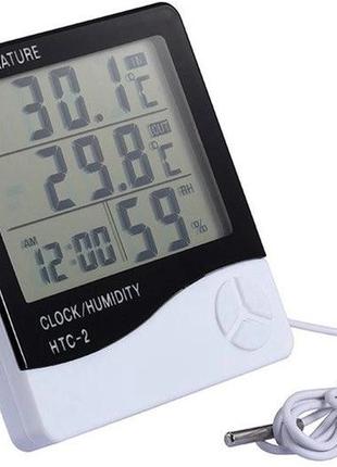Годинник термометр, гігрометр + виносний датчик HTC-2