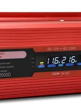 Преобразователь тока AC/DC UKC 2000W KC-2000D с LCD дисплеем