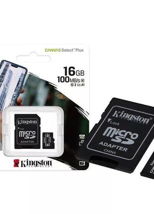 Kingston microSDXC 16GB Canvas Select Plus Class 10 UHS-I U1 V...
