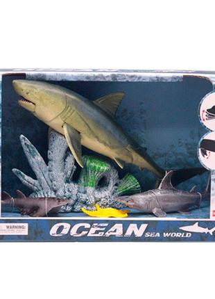 Животные акула 3 шт, морская звезда, подвижные дет 5502-2
