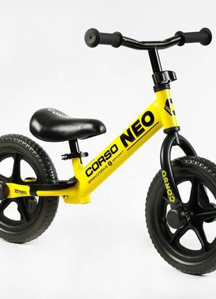 Беговел Corso Neo EN-40701 колесо 12" EVA желтый велобег