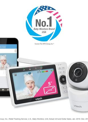 Smart-відеоняня VTech Smart Wi-Fi Baby Monitor VM901 5-дюймови...