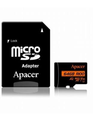 Карта памяти Apacer 64GB microSD class 10 UHS-I U3 (AP64GMCSX1...