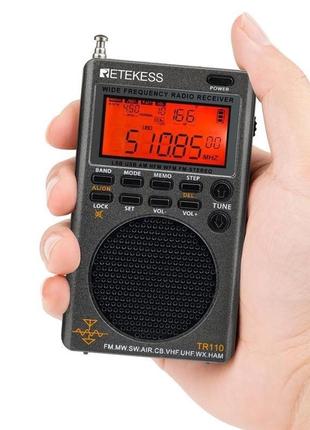 RETEKESS TR110 портативний всехвильовий радіоприймач AM/FM/SW/...