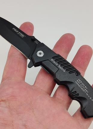 Нож карманный Black Sable (складной, черный) металлический арт...