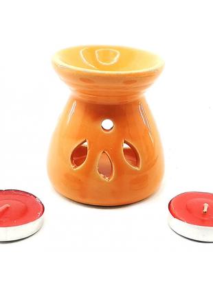 Аромалампа керамическая оранжевая (12,5х8х7см)