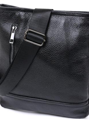 Кожаная стильная мужская сумка через плечо SHVIGEL 11604 Черный