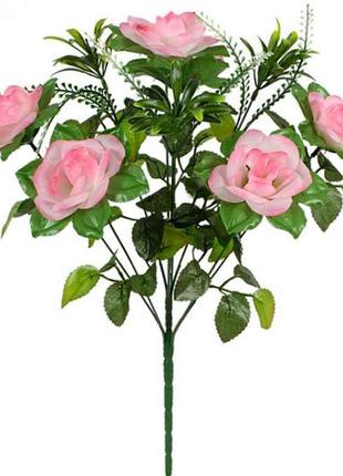 Букет штучних квітів Троянди з пишною зеленню h-47см 9 бут. 8 ...