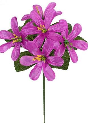 Букет штучних квітів Лілія заливка h-23см 5 бут. атлас (10шт) ...