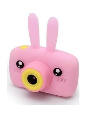 Детский цифровой фотоаппарат с чехлом Зайчик A1 Розовый В комп...