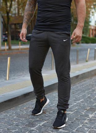 Штани чоловічі трикотажні Nike темно-сірі