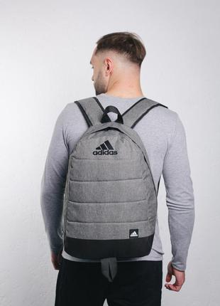 Рюкзак Матрац Сірий меланж Adidas чорне лого