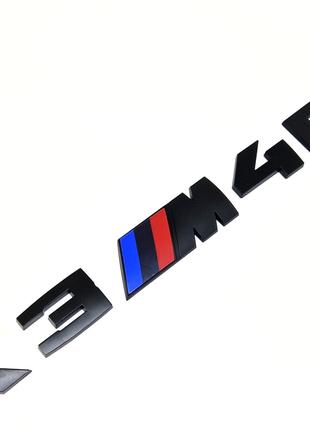 Надпись BMW X3M40d Эмблема багажника Черный Матовый
