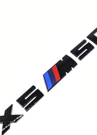 Надпись X5 M50d BMW Эмблема багажника Черный глянец