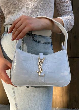 Жіноча сумка Yves Saint Laurent Hobo croco white