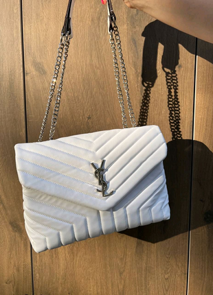 Жіноча сумка Yves Saint Laurent 30 silver white